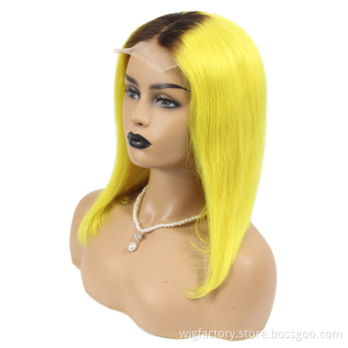 Cheap price 100% virgin indian short bob hair wigs,4x4 lace frontal 150% density straight bob lace frontal wigs